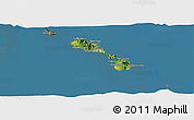 Satellite Panoramic Map of Saint Kitts and Nevis, semi-desaturated, land only