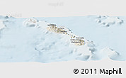 Shaded Relief Panoramic Map of Saint Kitts and Nevis, lighten