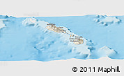 Shaded Relief Panoramic Map of Saint Kitts and Nevis, single color outside