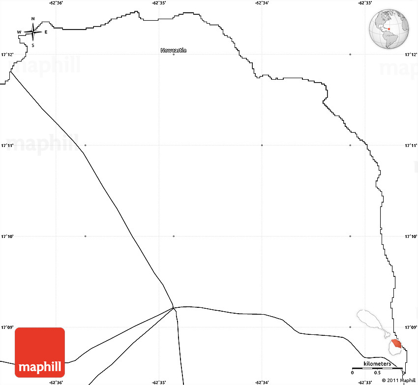 Blank Simple Map of Saint James Windward