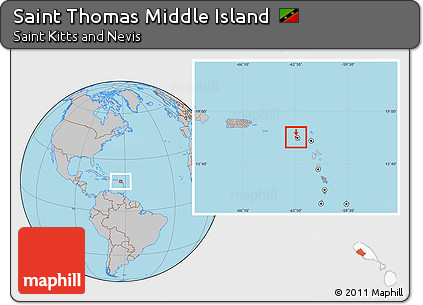 Gray Location Map of Saint Thomas Middle Island
