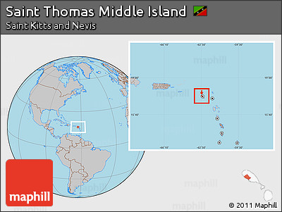 Gray Location Map of Saint Thomas Middle Island