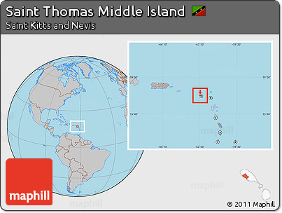 Gray Location Map of Saint Thomas Middle Island
