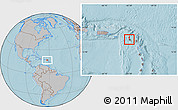 Gray Location Map of Saint Thomas Middle Island, hill shading