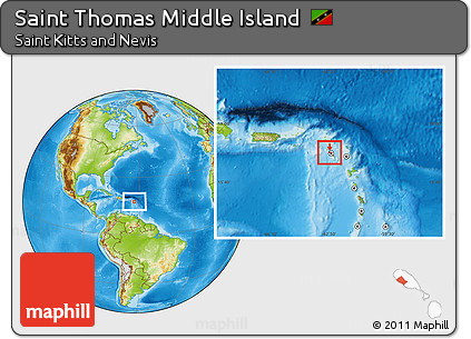 Physical Location Map of Saint Thomas Middle Island