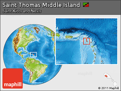 Physical Location Map of Saint Thomas Middle Island