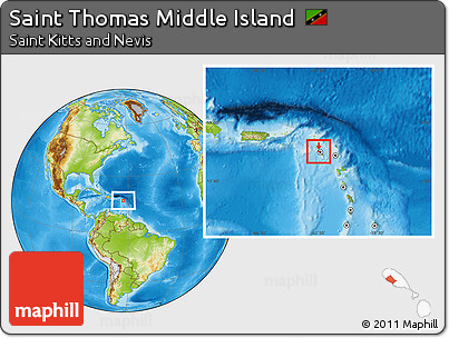 Physical Location Map of Saint Thomas Middle Island