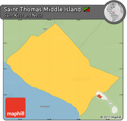 Savanna Style Simple Map of Saint Thomas Middle Island