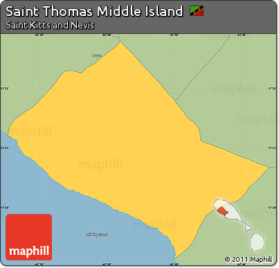 Savanna Style Simple Map of Saint Thomas Middle Island
