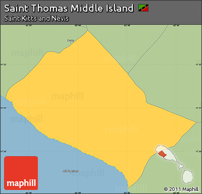 Savanna Style Simple Map of Saint Thomas Middle Island