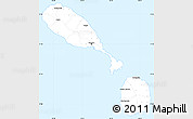 Classic Style Simple Map of Saint Kitts and Nevis, single color outside