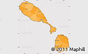 Political Shades Simple Map of Saint Kitts and Nevis, cropped outside