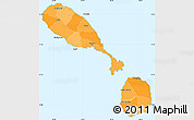 Political Shades Simple Map of Saint Kitts and Nevis, political outside