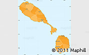 Political Shades Simple Map of Saint Kitts and Nevis, single color outside