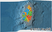 Political 3D Map of Saint Lucia, darken