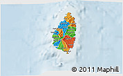 Political 3D Map of Saint Lucia, lighten