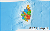 Political 3D Map of Saint Lucia, physical outside