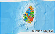 Political 3D Map of Saint Lucia, satellite outside, bathymetry sea