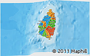 Political 3D Map of Saint Lucia, shaded relief outside, bathymetry sea