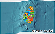 Political 3D Map of Saint Lucia, single color outside, satellite sea