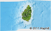 Satellite 3D Map of Saint Lucia, shaded relief outside