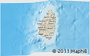Shaded Relief 3D Map of Saint Lucia, darken, land only
