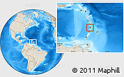 Shaded Relief Location Map of Castries