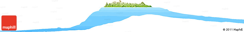 Physical Horizon Map of Saint Lucia, single color outside, bathymetry sea