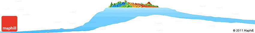 Political Horizon Map of Saint Lucia, lighten, land only