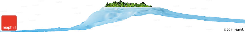 Satellite Horizon Map of Saint Lucia, single color outside, shaded relief sea