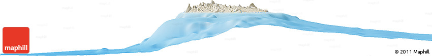 Shaded Relief Horizon Map of Saint Lucia, lighten, land only