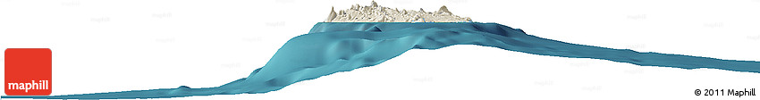 Shaded Relief Horizon Map of Saint Lucia, single color outside, satellite sea