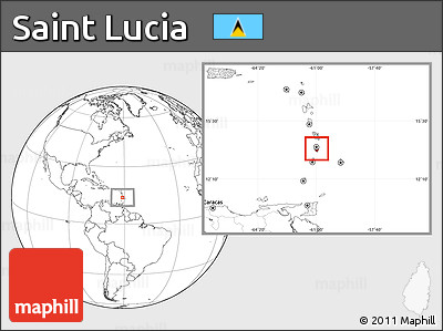 Blank Location Map of Saint Lucia