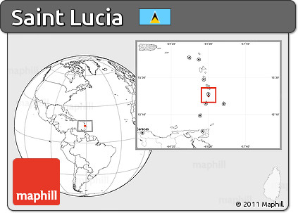 Blank Location Map of Saint Lucia