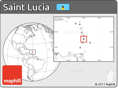 Blank Location Map of Saint Lucia