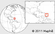 Blank Location Map of Saint Lucia, highlighted continent, within the entire continent