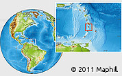 Blank Location Map of Saint Lucia, physical outside