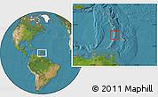 Blank Location Map of Saint Lucia, satellite outside