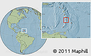 Blank Location Map of Saint Lucia, savanna style outside, hill shading outside