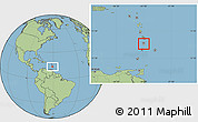 Blank Location Map of Saint Lucia, savanna style outside