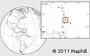 Gray Location Map of Saint Lucia, blank outside