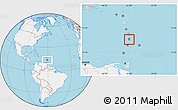 Gray Location Map of Saint Lucia, lighten, land only