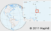 Gray Location Map of Saint Lucia, lighten