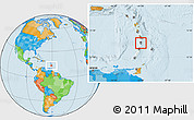 Gray Location Map of Saint Lucia, political outside