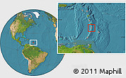 Gray Location Map of Saint Lucia, satellite outside