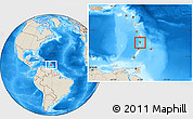 Gray Location Map of Saint Lucia, shaded relief outside