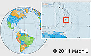 Political Location Map of Saint Lucia, highlighted continent