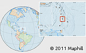 Political Location Map of Saint Lucia, lighten, land only