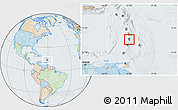 Political Location Map of Saint Lucia, lighten