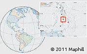 Political Location Map of Saint Lucia, lighten, semi-desaturated